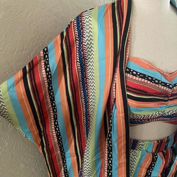 Verdusa Woman’s 3 pc Boho Shorts set with Kimono Sz Med - Picture 6 of 9